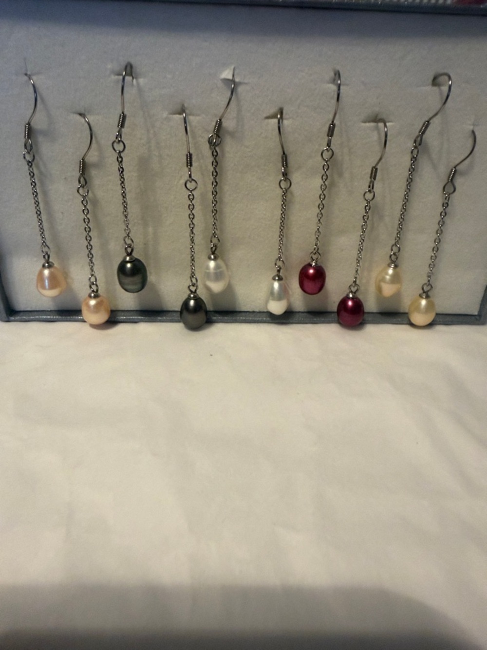 Classic Pearl Drop Earrings - Multi Color Set